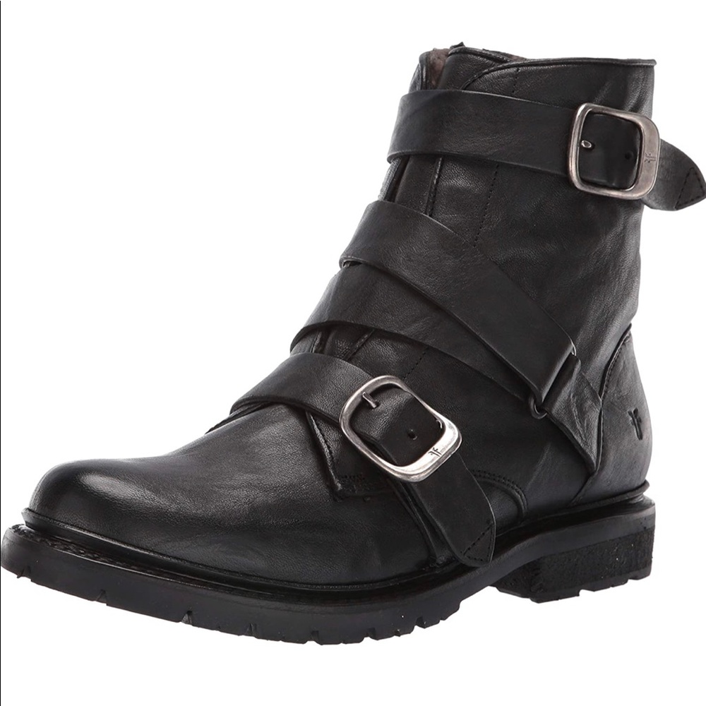 Frye Leather Vanessa Tanker Ankle Boots